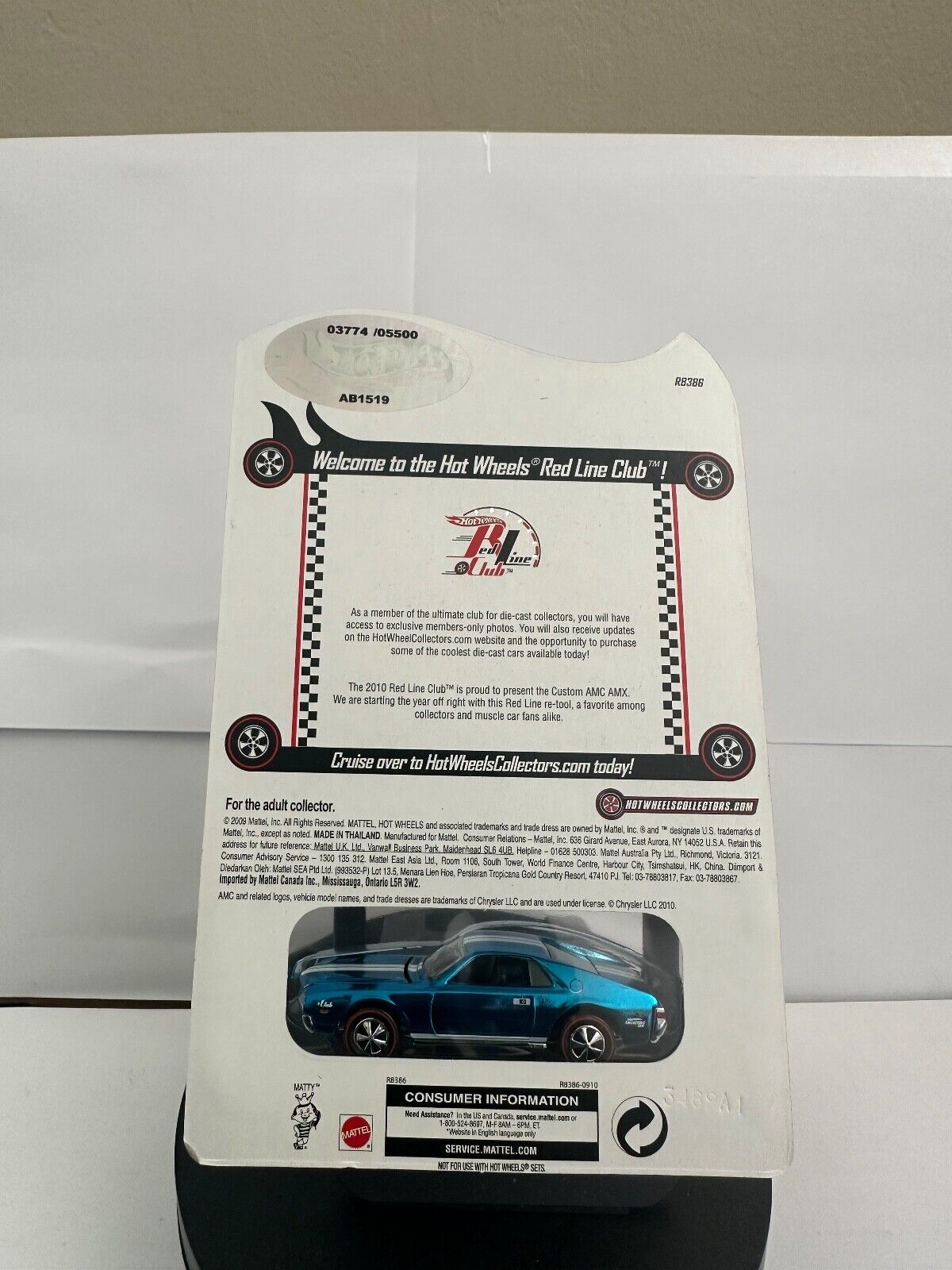 Hot Wheels RLC 2010 Club Exclusive Custom AMC AMX Blue #3774 L62