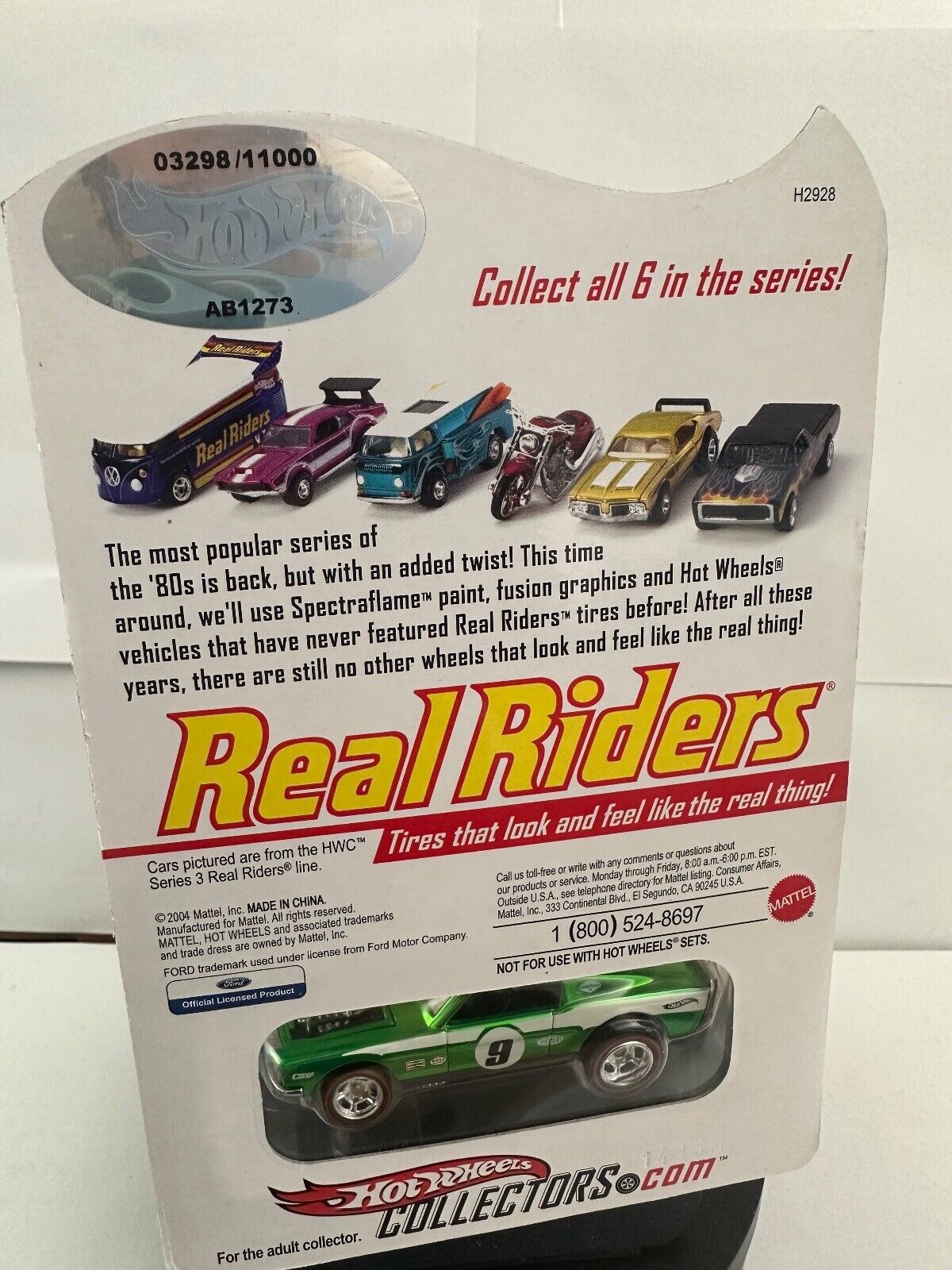 Hot Wheels Redline Club RLC Real Riders Series 4 Custom Mustang 03298/11000 L61