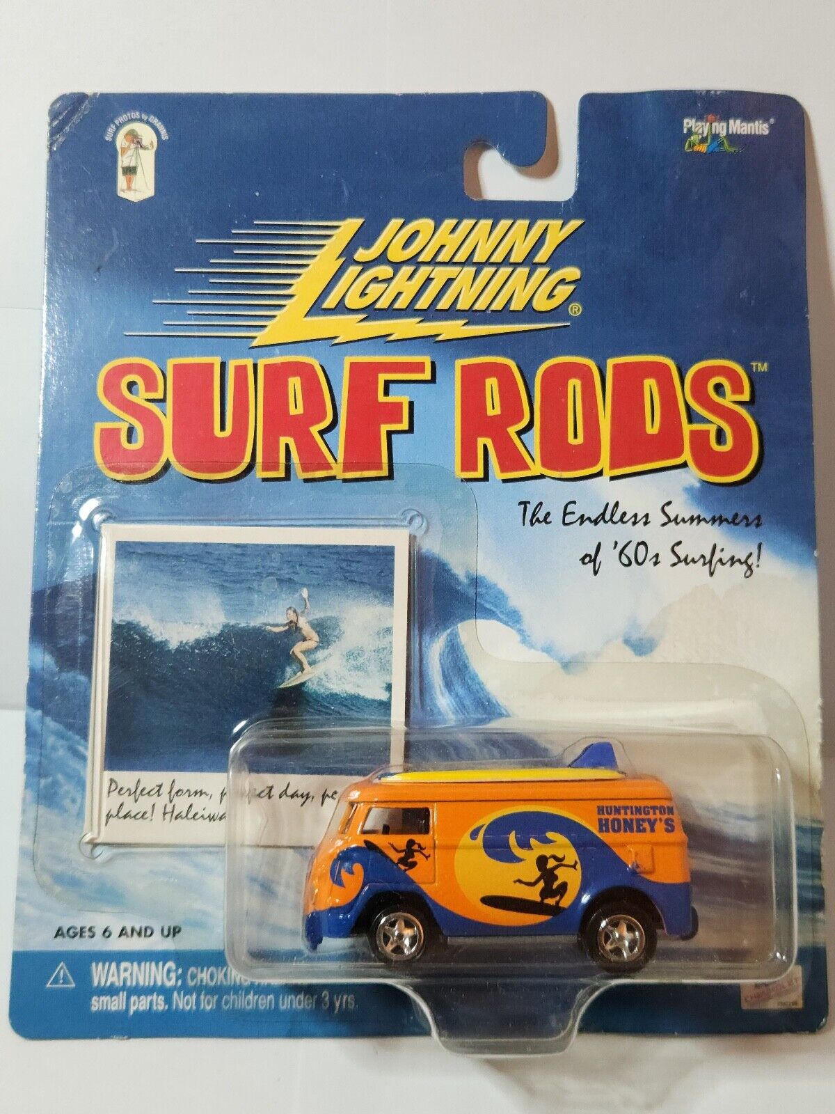 Johnny Lightning Surfen Stangen VW Orange und Blau Huntington Honey's K98