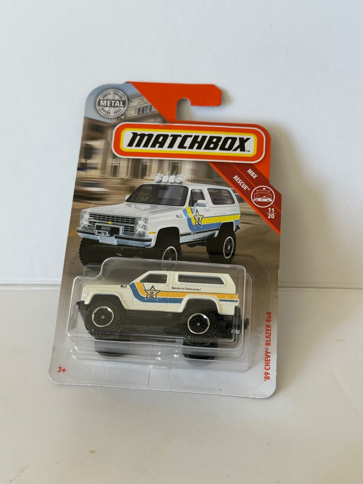 2019 Matchbox '89 Chevy Blazer 4x4 MBX Rescue 11/20 White  K65