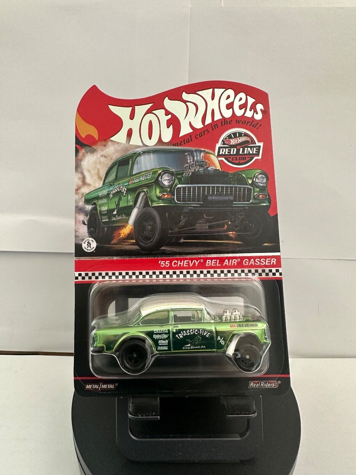 2021 Hot Wheels Red Line Club '55 Chevy Bel Air Triassic-Five Gasser Green L61