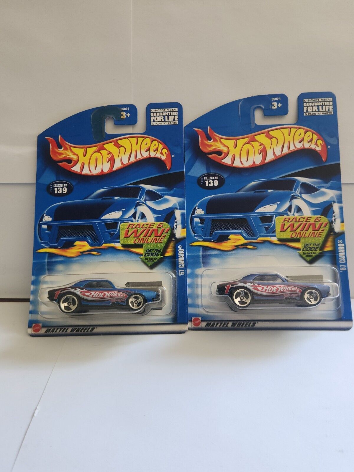 Hot Wheels Lot 2x '67 Camaro Collector #139 L64