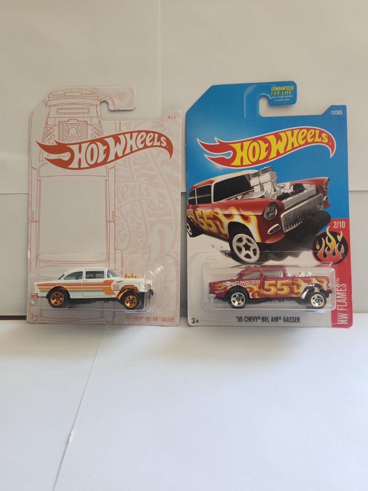 Hot Wheels Lot 2x 55 Chevy Bel Air Gasser 4/6 55 Chevy Bel Air Gasser Flames L64