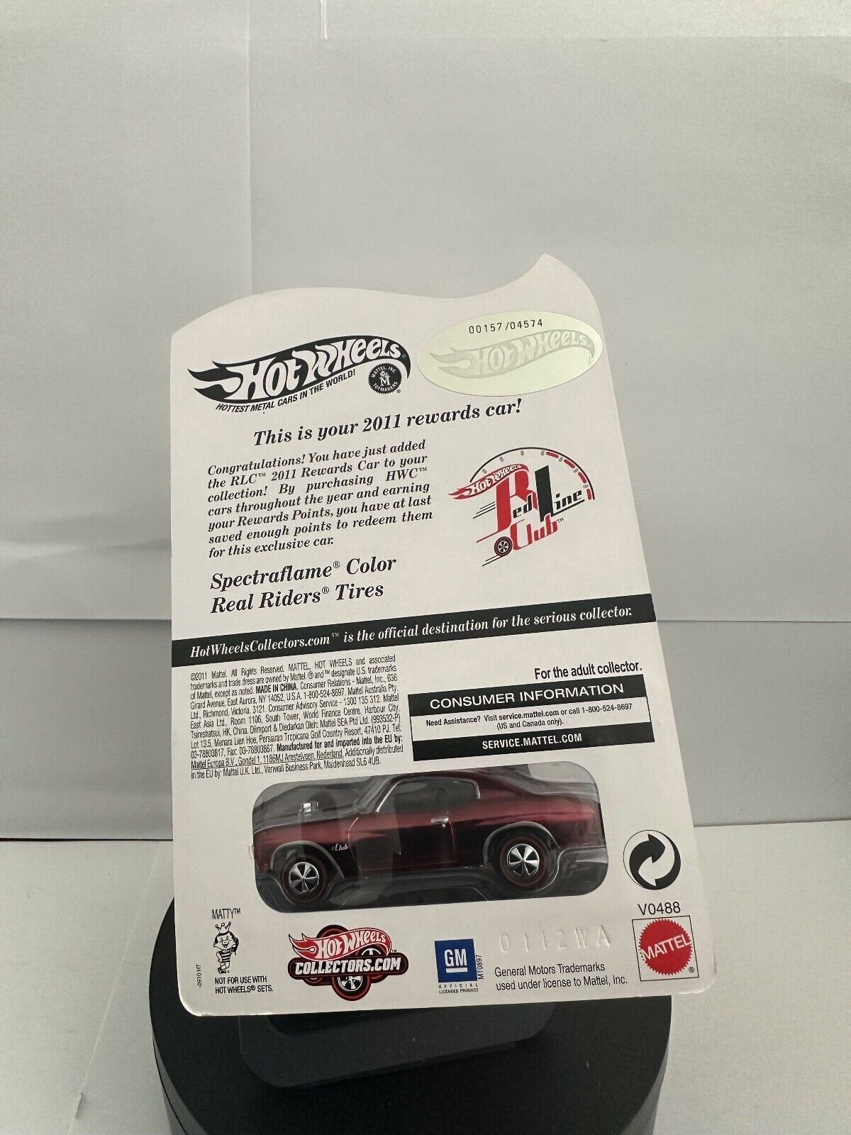 Hot Wheels RLC 2011 Rewards Car Chevelle SS Express 00157/4574 w/Protector L63