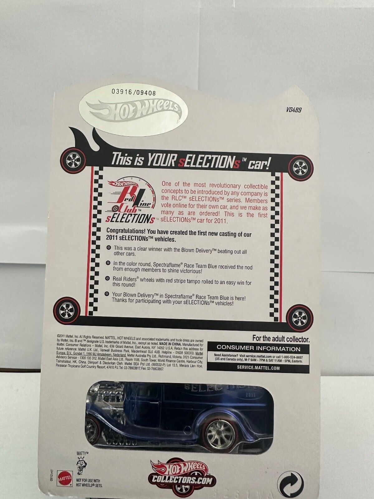 Hot Wheels Redline Club RLC 2011 Selections Blown Delivery Blue 03916/09408 L61