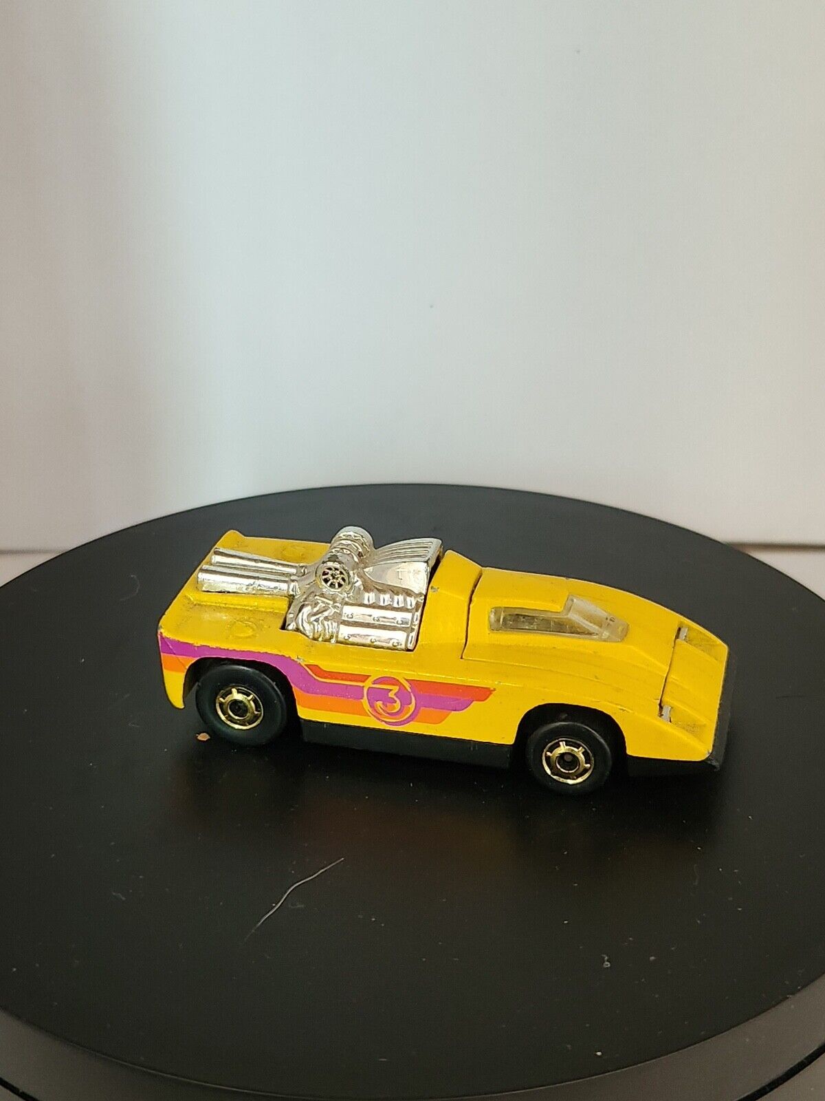 Hot Wheels 1980 Yellow Cannonade Twin Turbo # 3 Race Car LC82