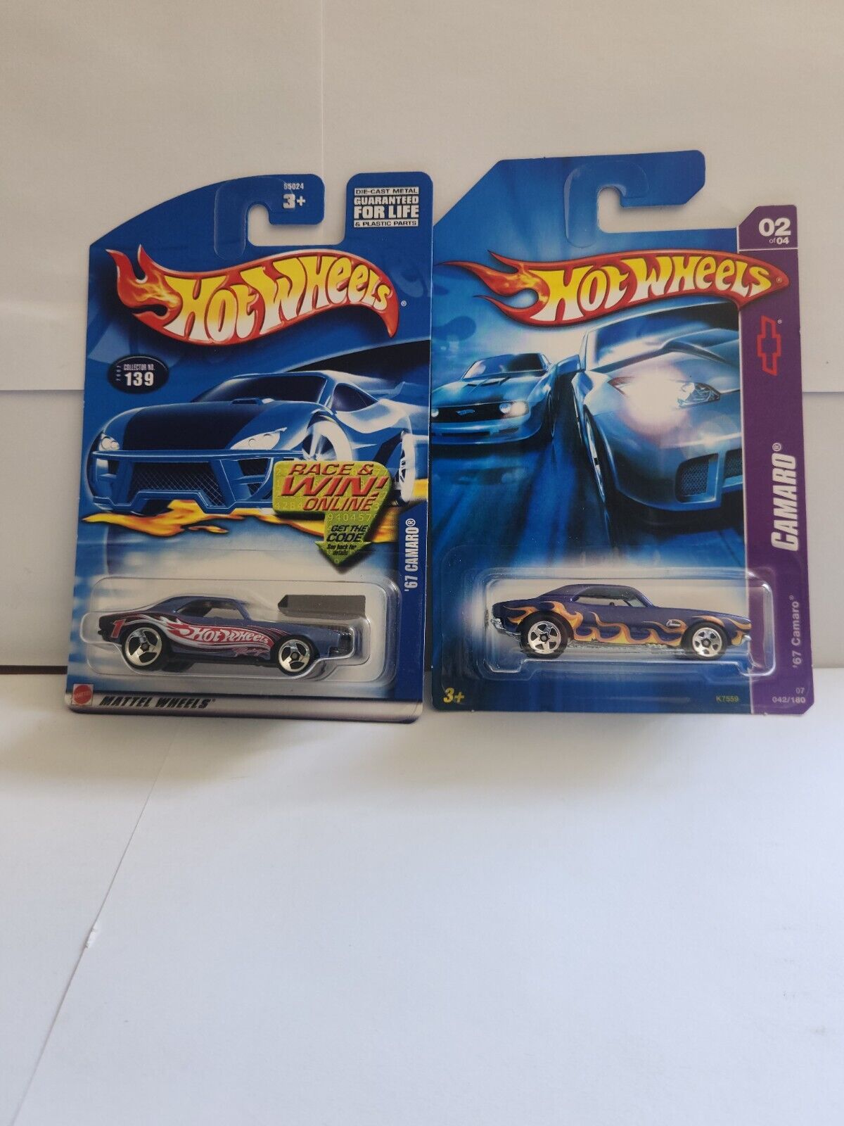 Hot Wheels Lot 2x '67 Camaro Collector #139 / '67 Camaro 2007 L64