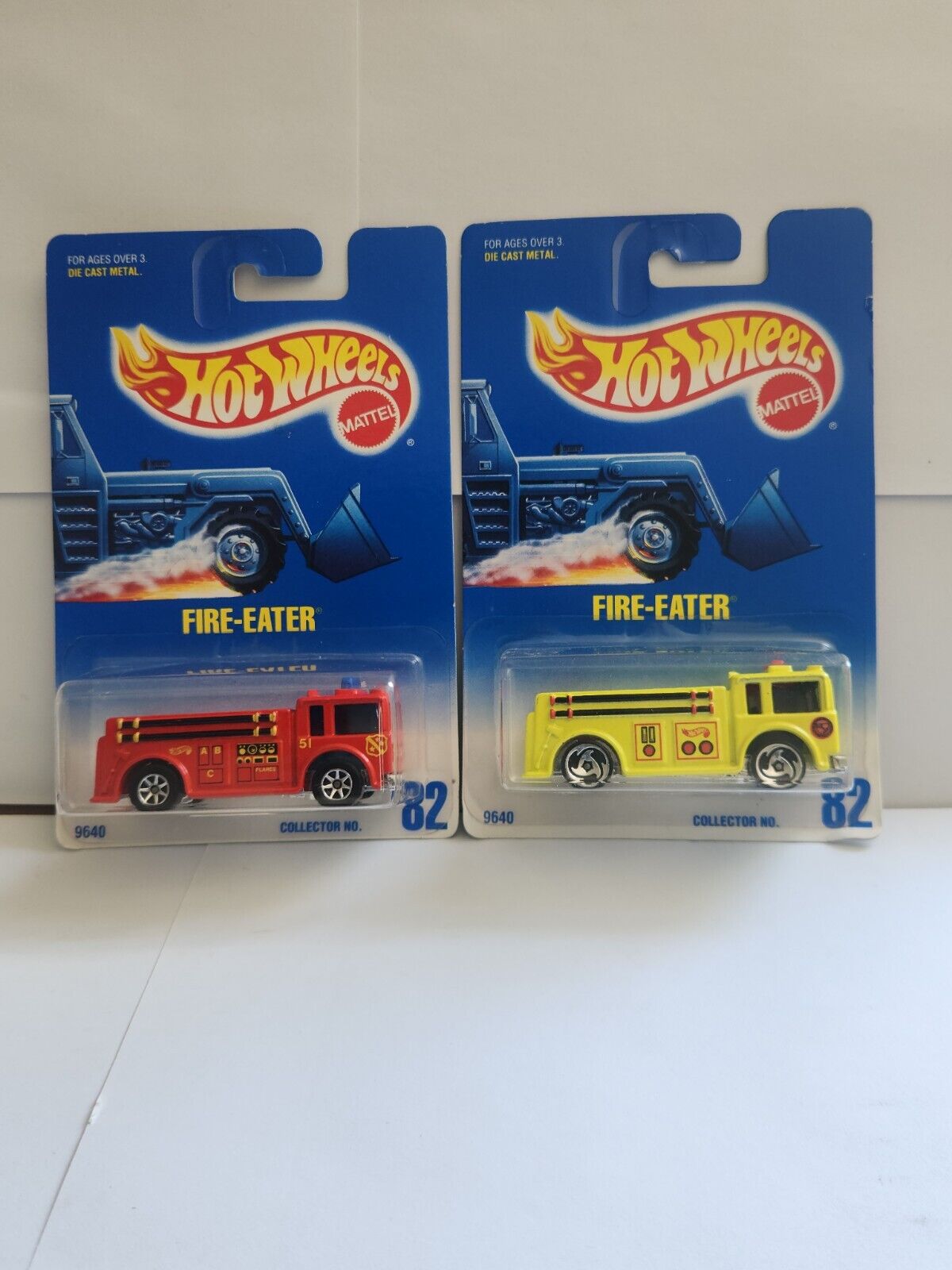 Hot Wheels Lot 2x Fire-Eater Collector #82 Red & Yellow L64