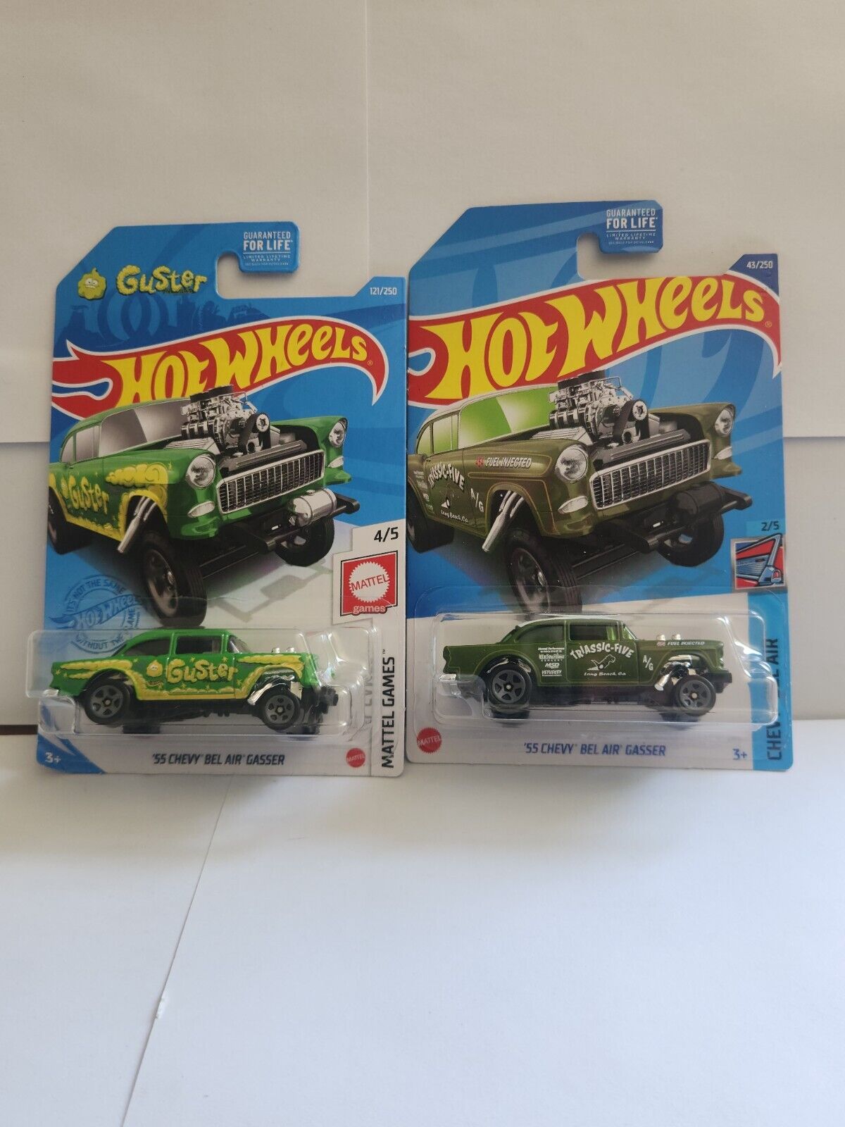 Hot Wheels Lot 2x '55 Chevy Bel Air Gasser 4/5 / 55 Chevy Bel Air Gasser 2/5 L64