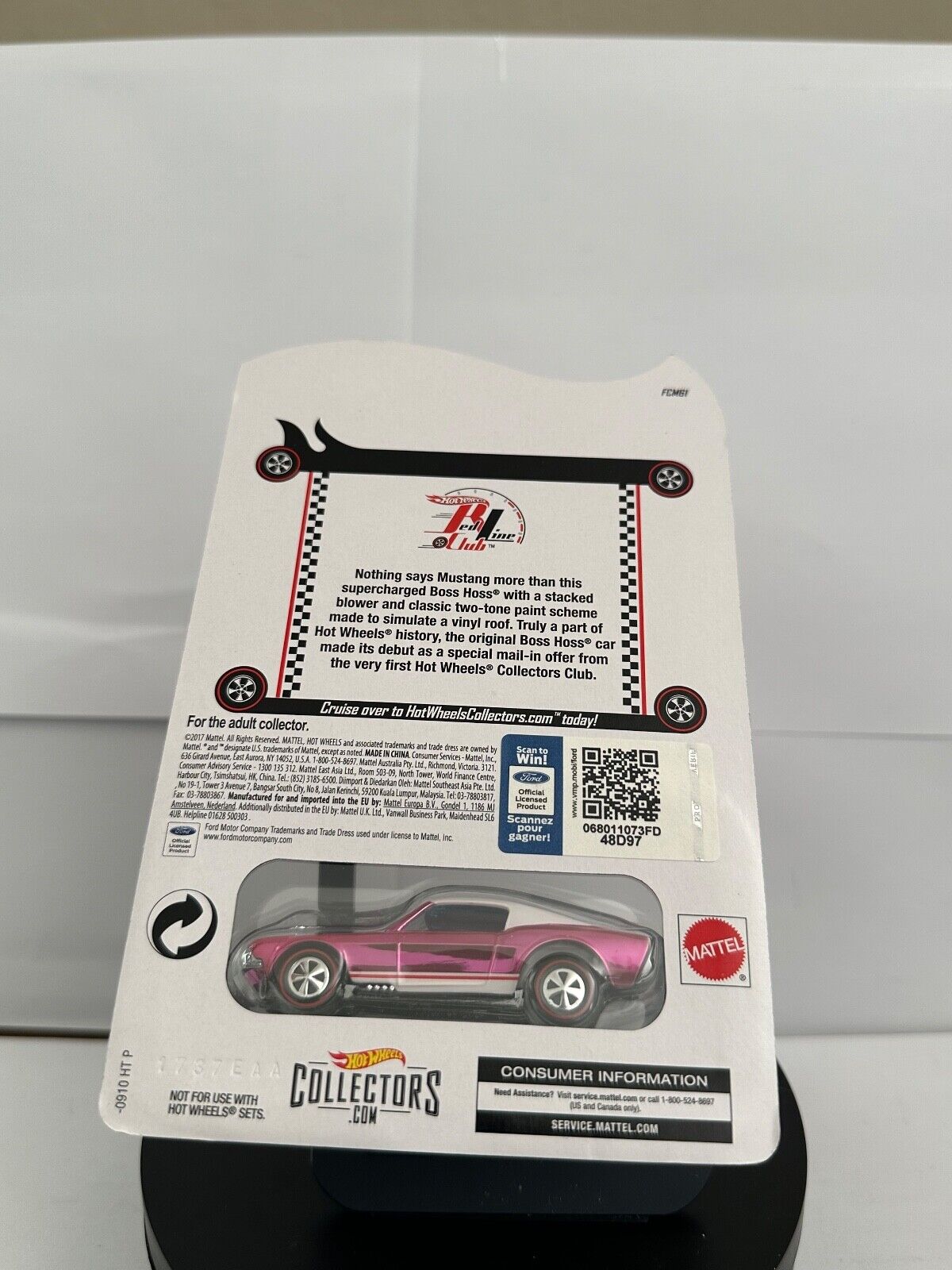 Hot Wheels Redline Club RLC 2017 Convention Mustang Boss Hoss Pink L62