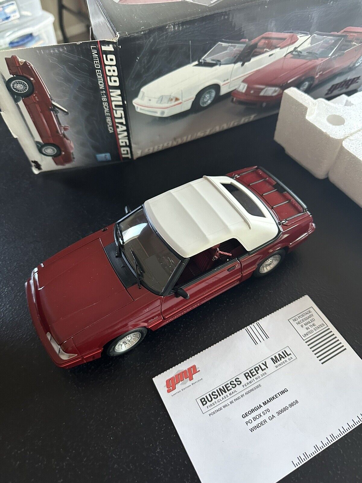 GMP 1989 Mustang GT Convertible 1:18 Scale RED CAR K22