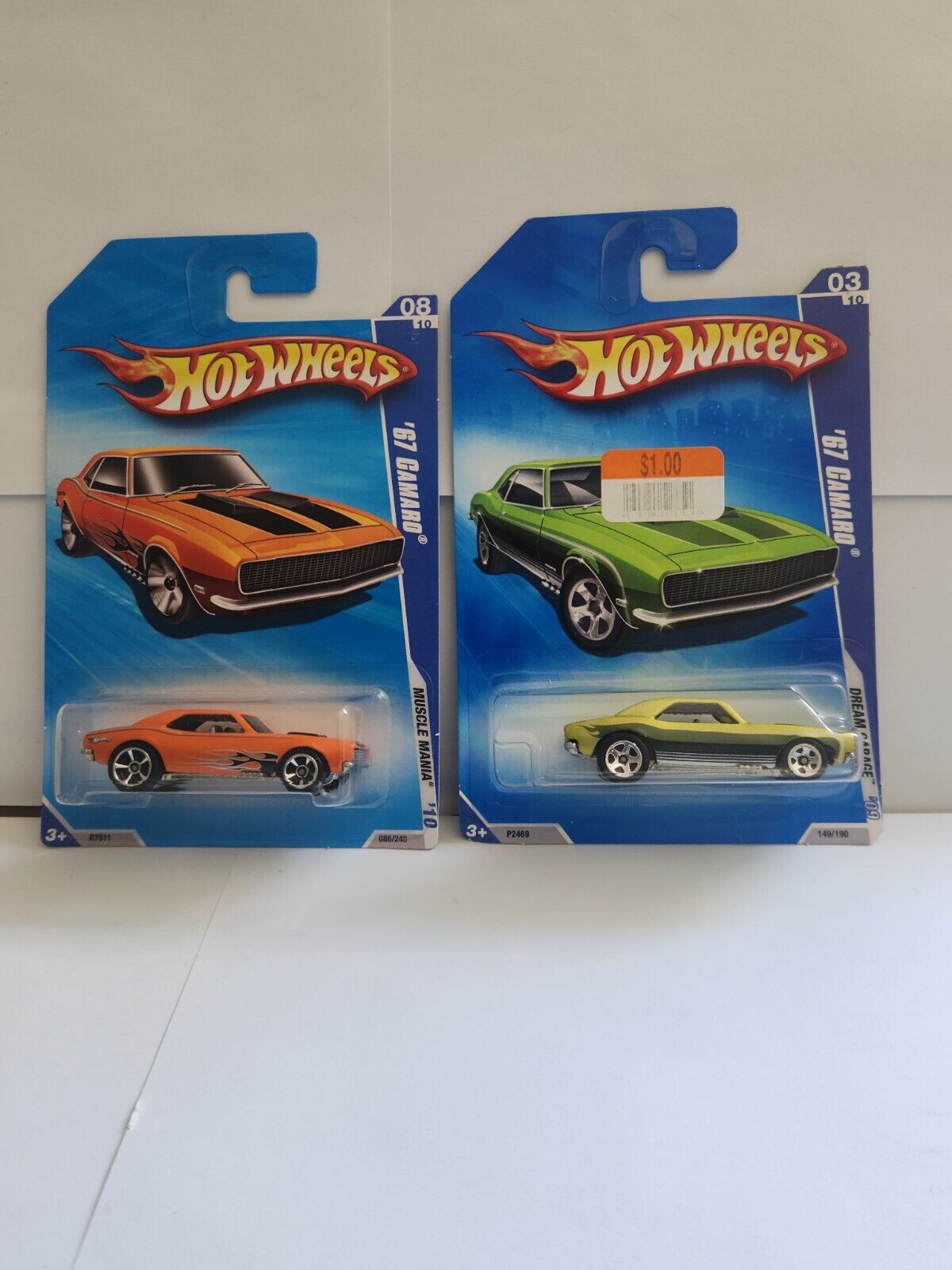 Hot Wheels Lot 2x '67 Camaro Muscle Mania / '67 Camaro Dream Garage L64