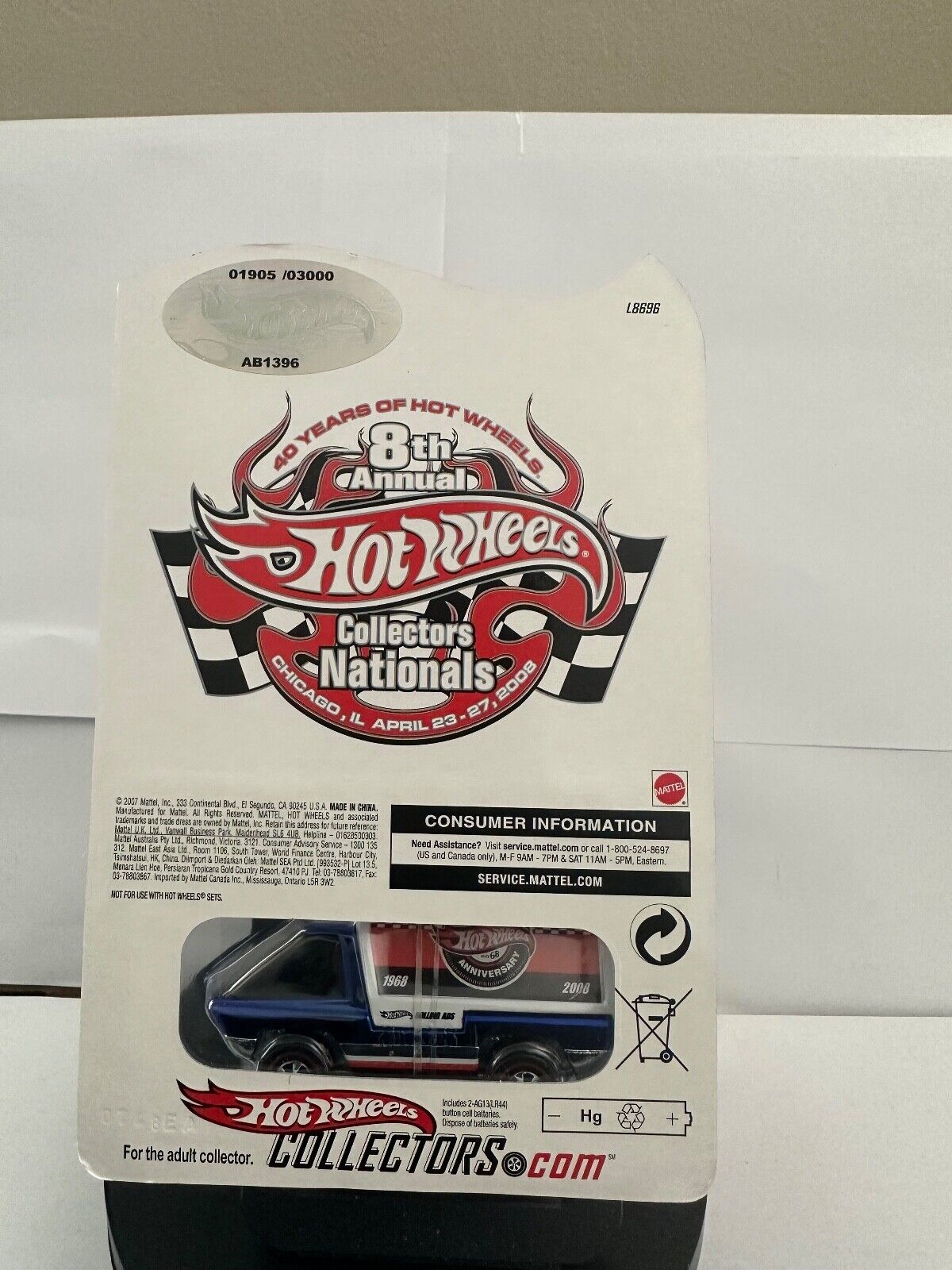 Hot Wheels RLC 8th Annual Collectors Nationals Billboard Truck 1950/3000 L62