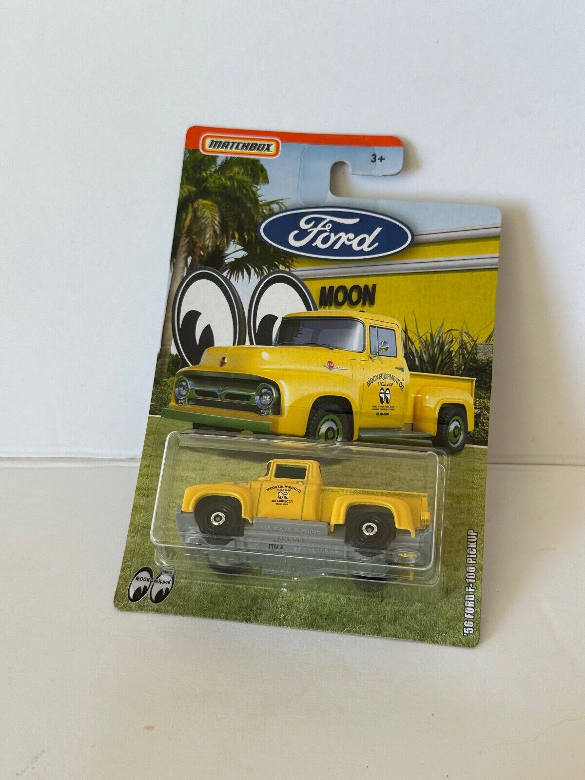 2019 Matchbox Ford Truck Series '56 Ford F-100 Pickup Yellow MoonEyes K65