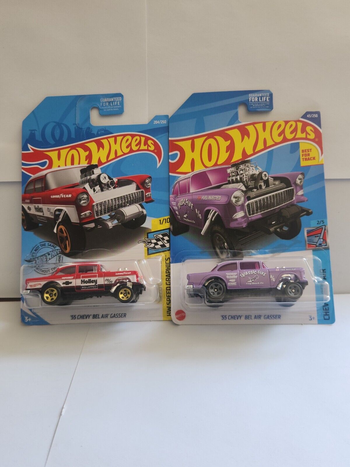 Hot Wheels Lot 2x '55 Chevy Bel Air Gasser HW Speed Graphics / Chevy Bel Air L64