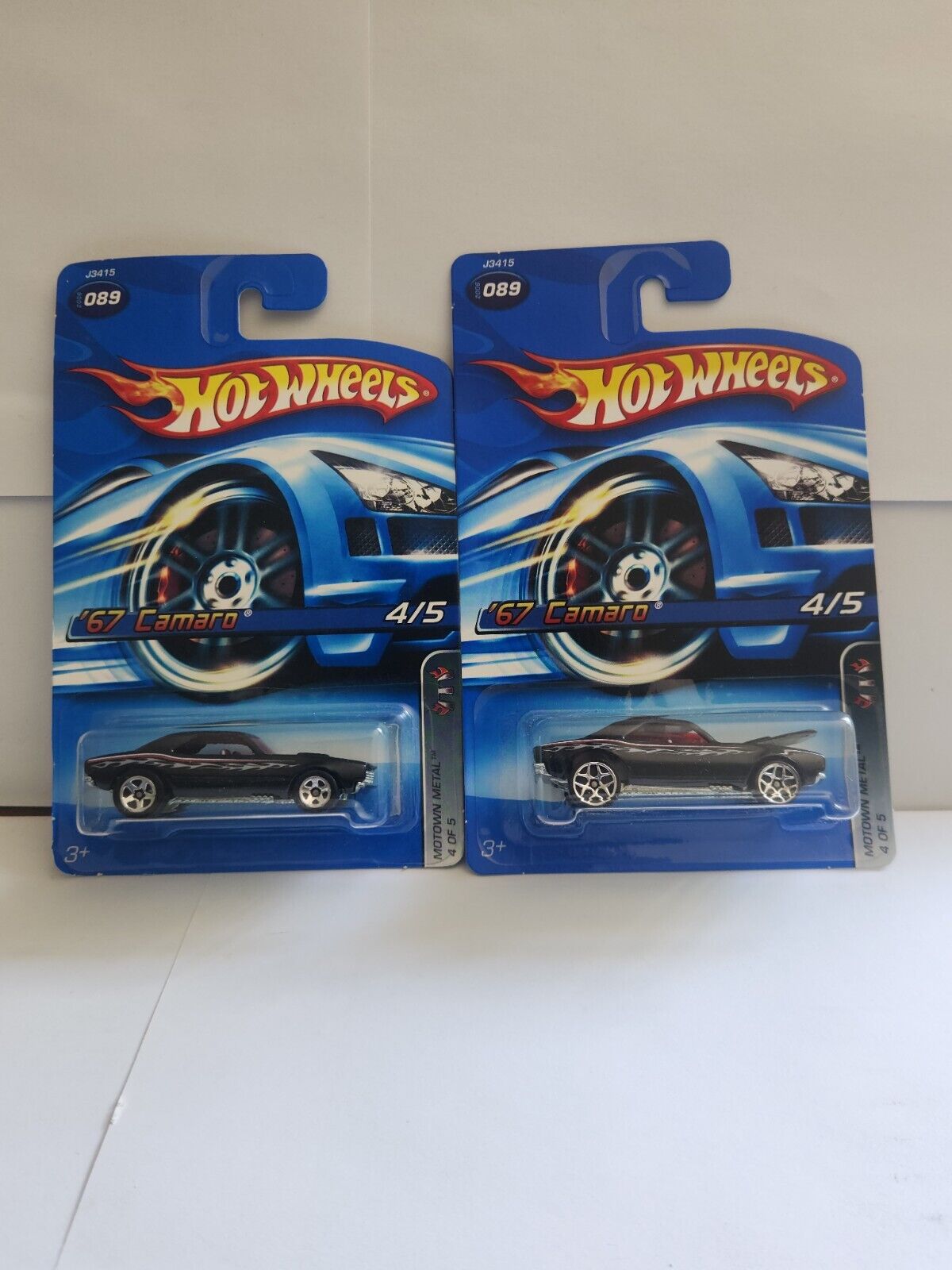 Hot Wheels Lot 2x '67 Camaro Motown Metal #4/5 Wheel Variation L64