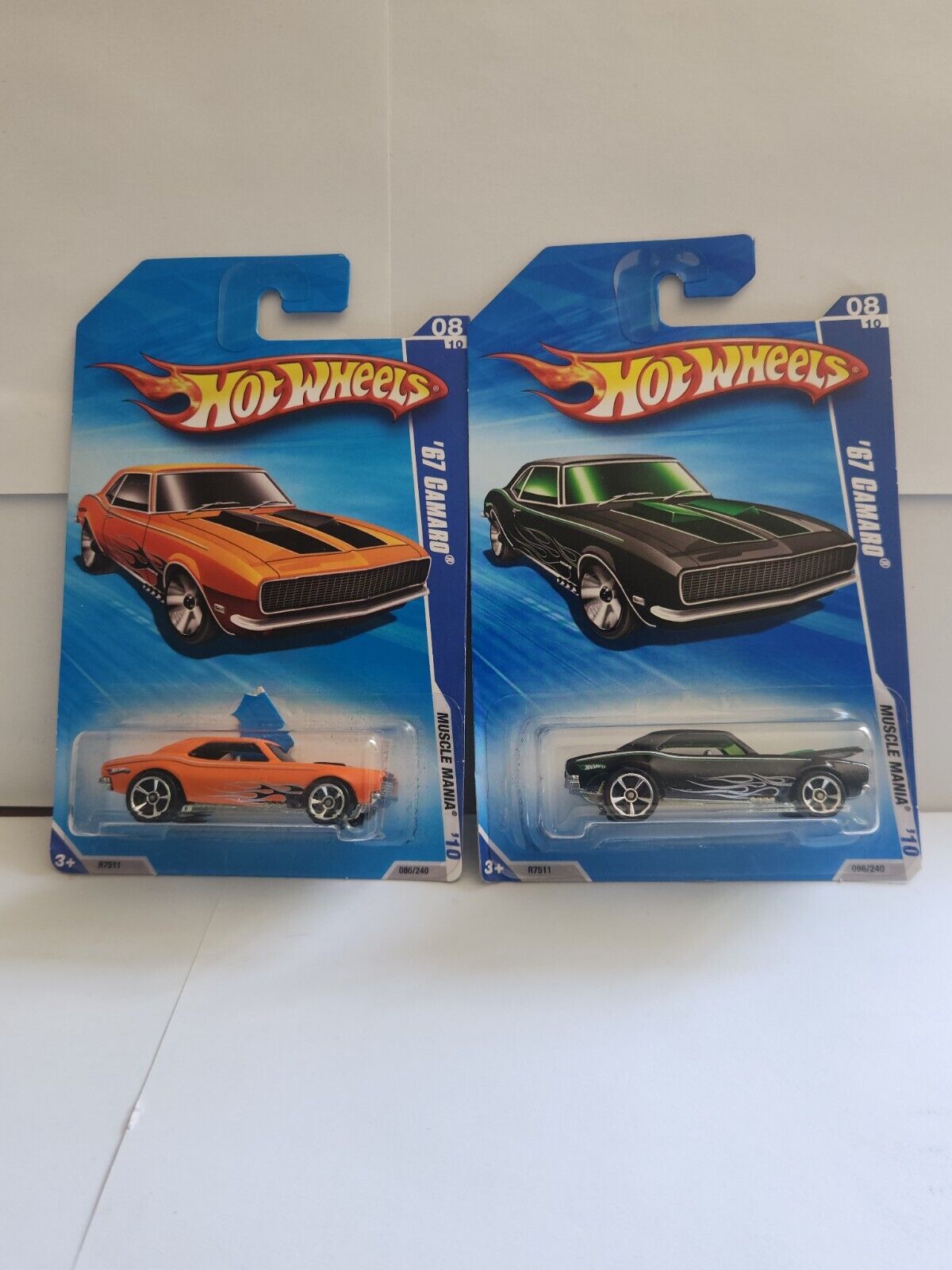 Hot Wheels Lot 2x '67 Camaro Muscle Mania #8/10 Color Variation L64